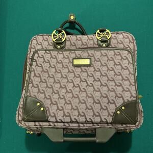 Nicole Miller Purple Chain Link Rolling Travel Bag